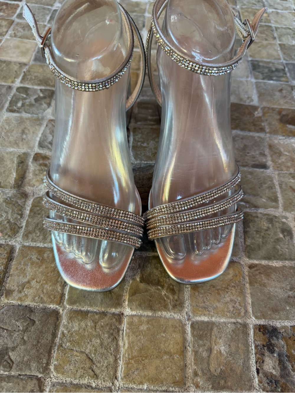 Call It Spring Women's Metallic gold Strappy Sandals